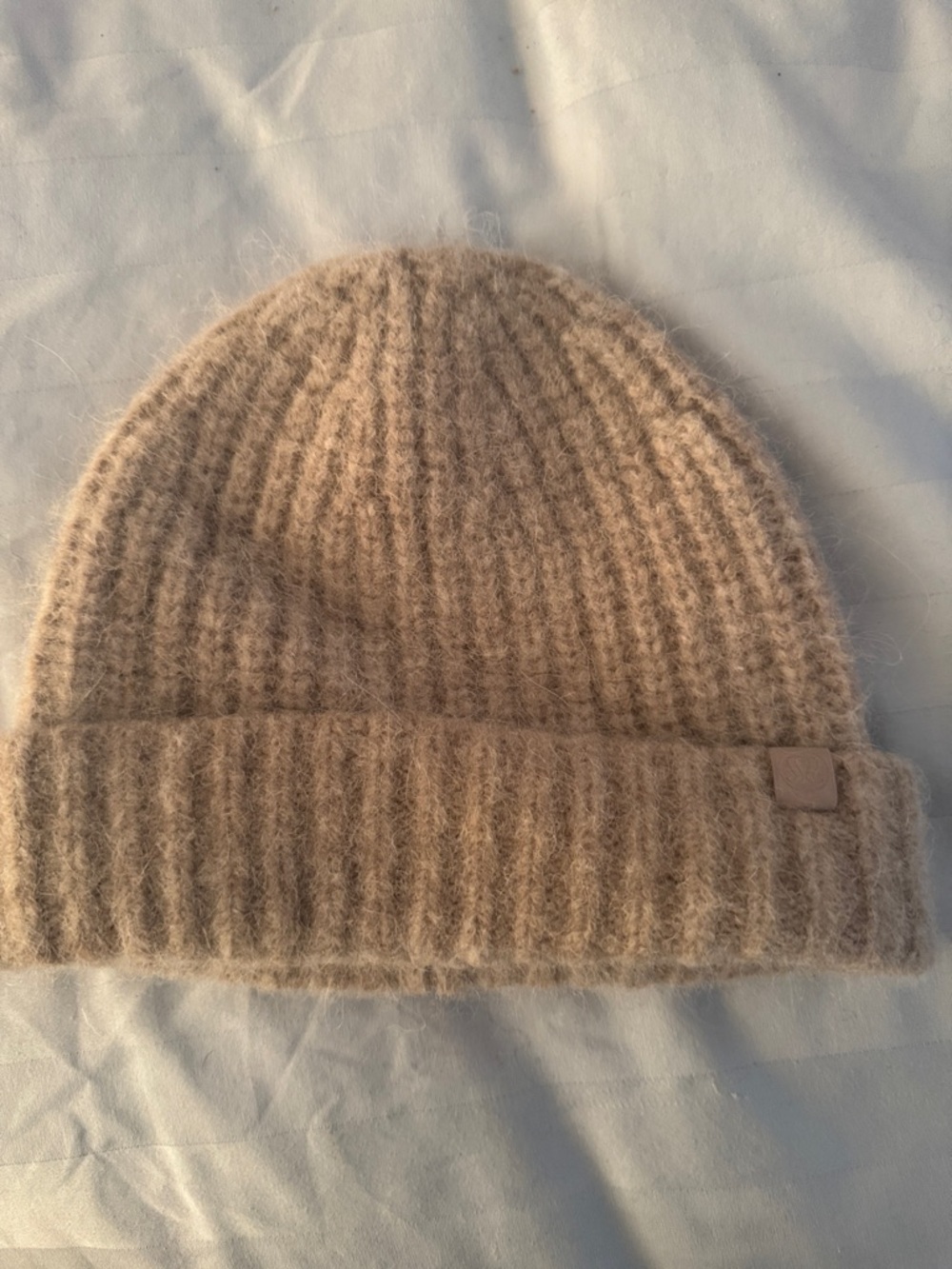 Cozy Ribbed Knit Beanie - Beige